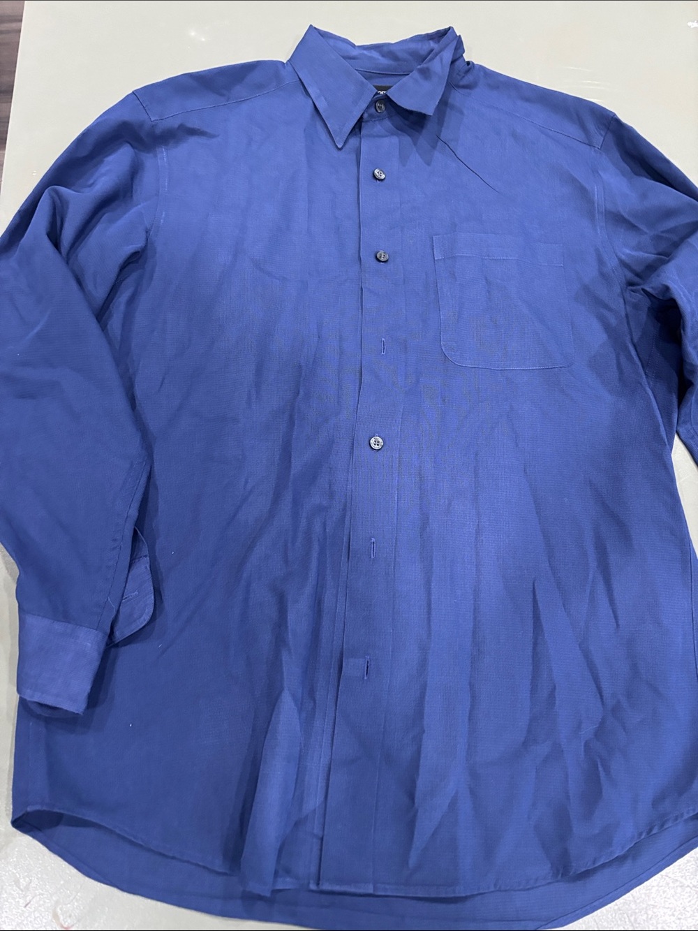 Claiborne Men's Deep Blue Long-Sleeve Button-Up Dress Shirt